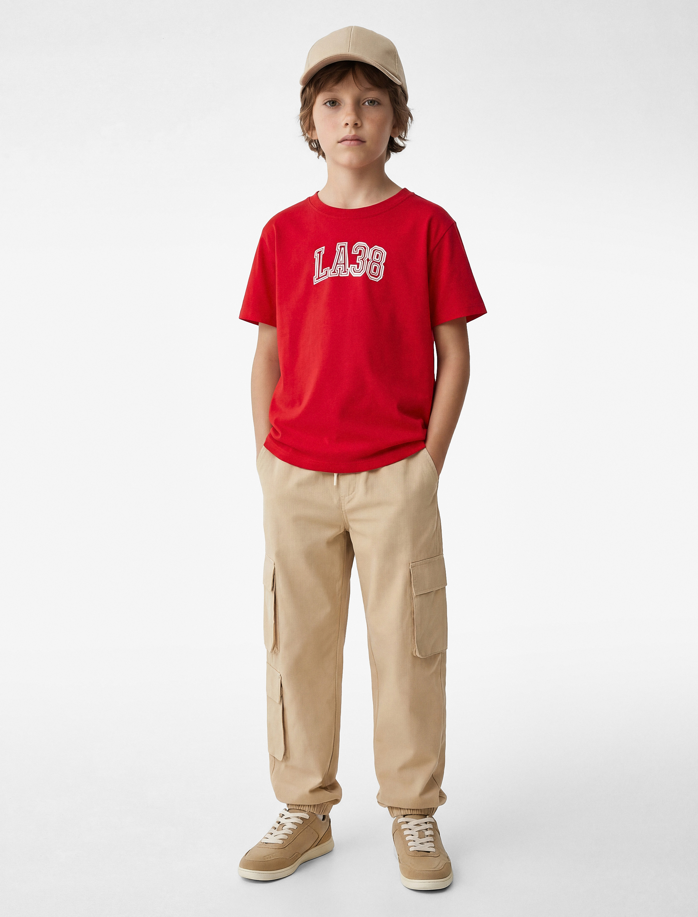  Erkek Çocuk Pamuklu Bisiklet Yaka Kısa Kollu Baskılı Tişört