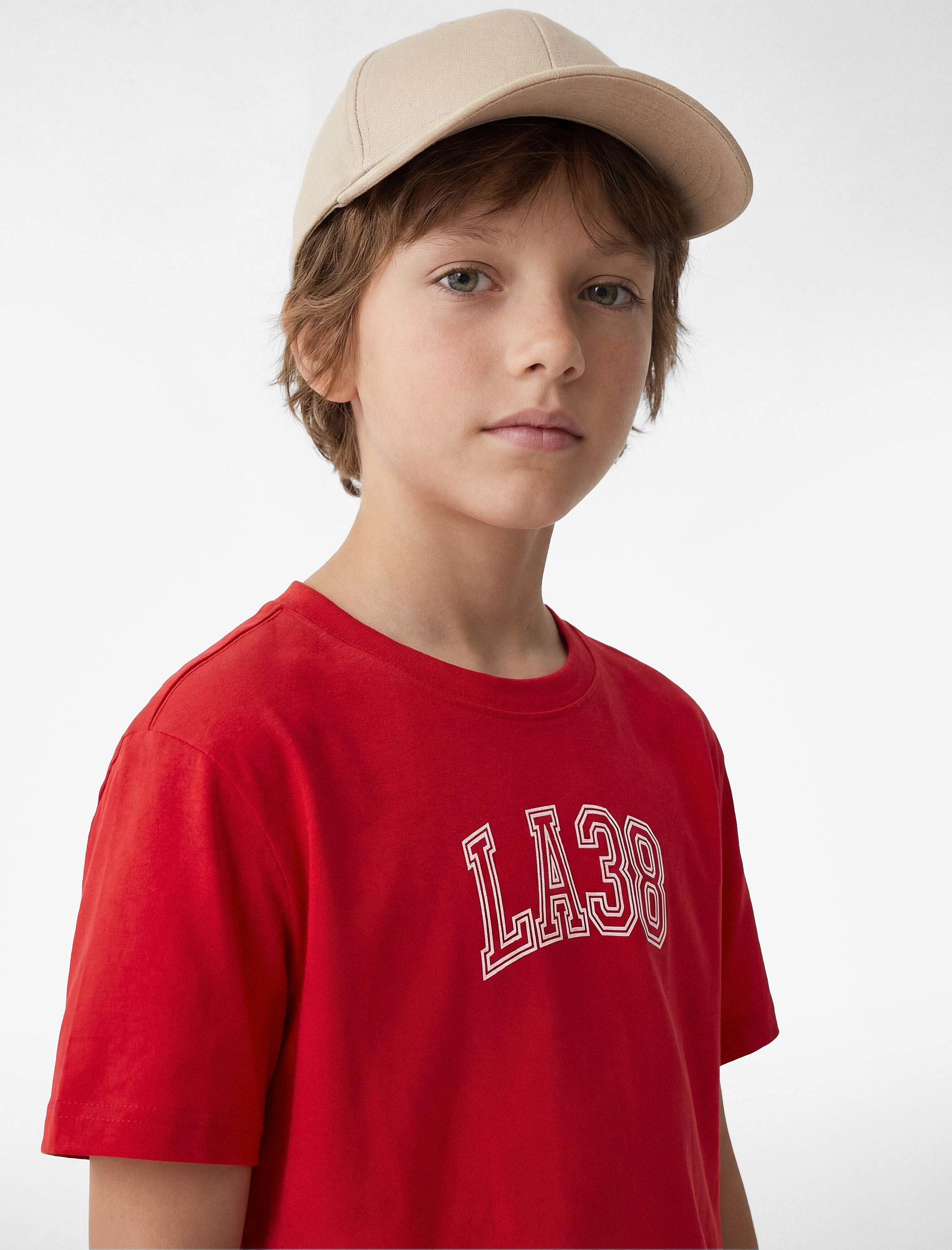  Erkek Çocuk Pamuklu Bisiklet Yaka Kısa Kollu Baskılı Tişört