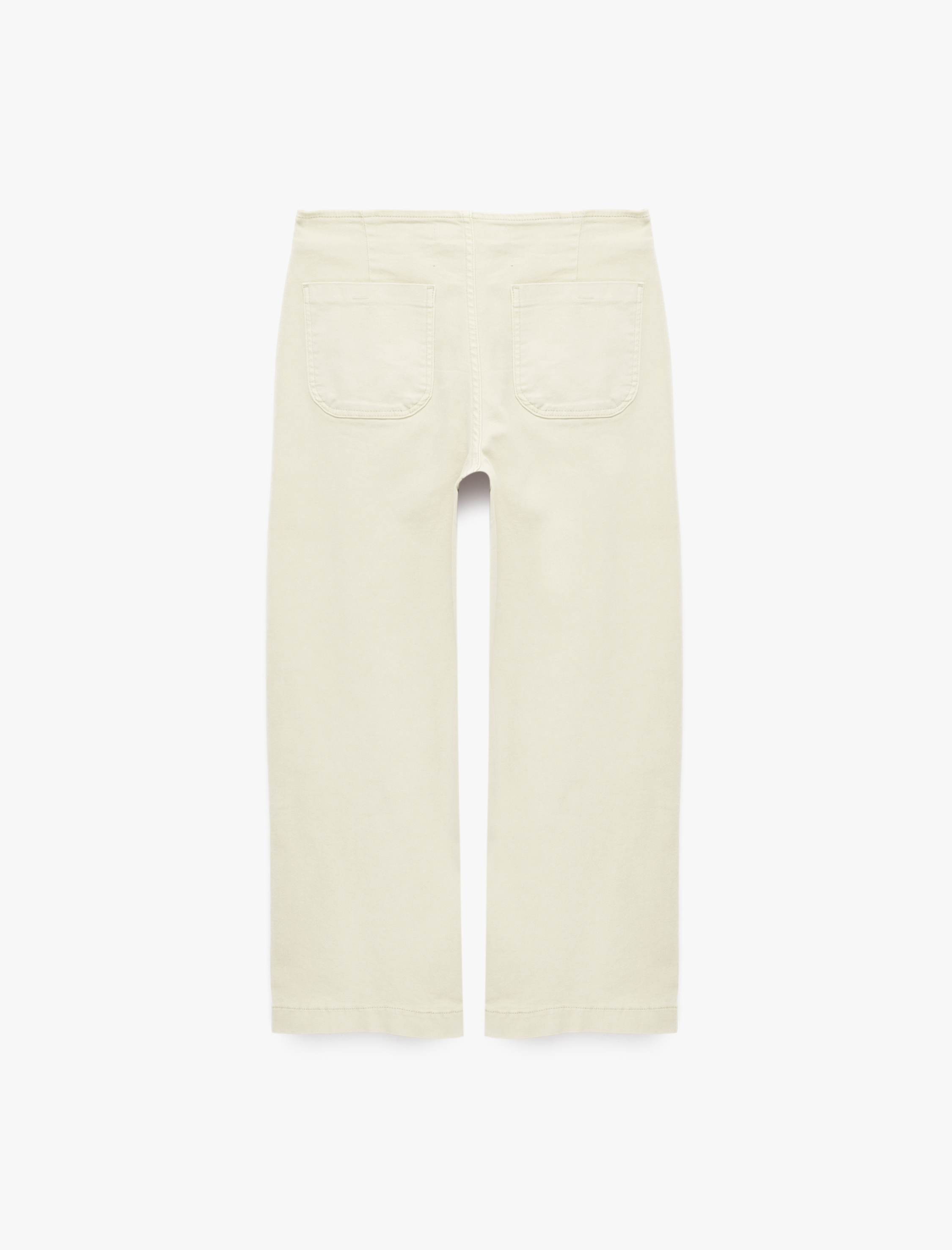 Yüksek Bel Pamuklu Cep Detaylı Geniş Kısa Paça Pantolon - Culotte Jeans - Görsel 4