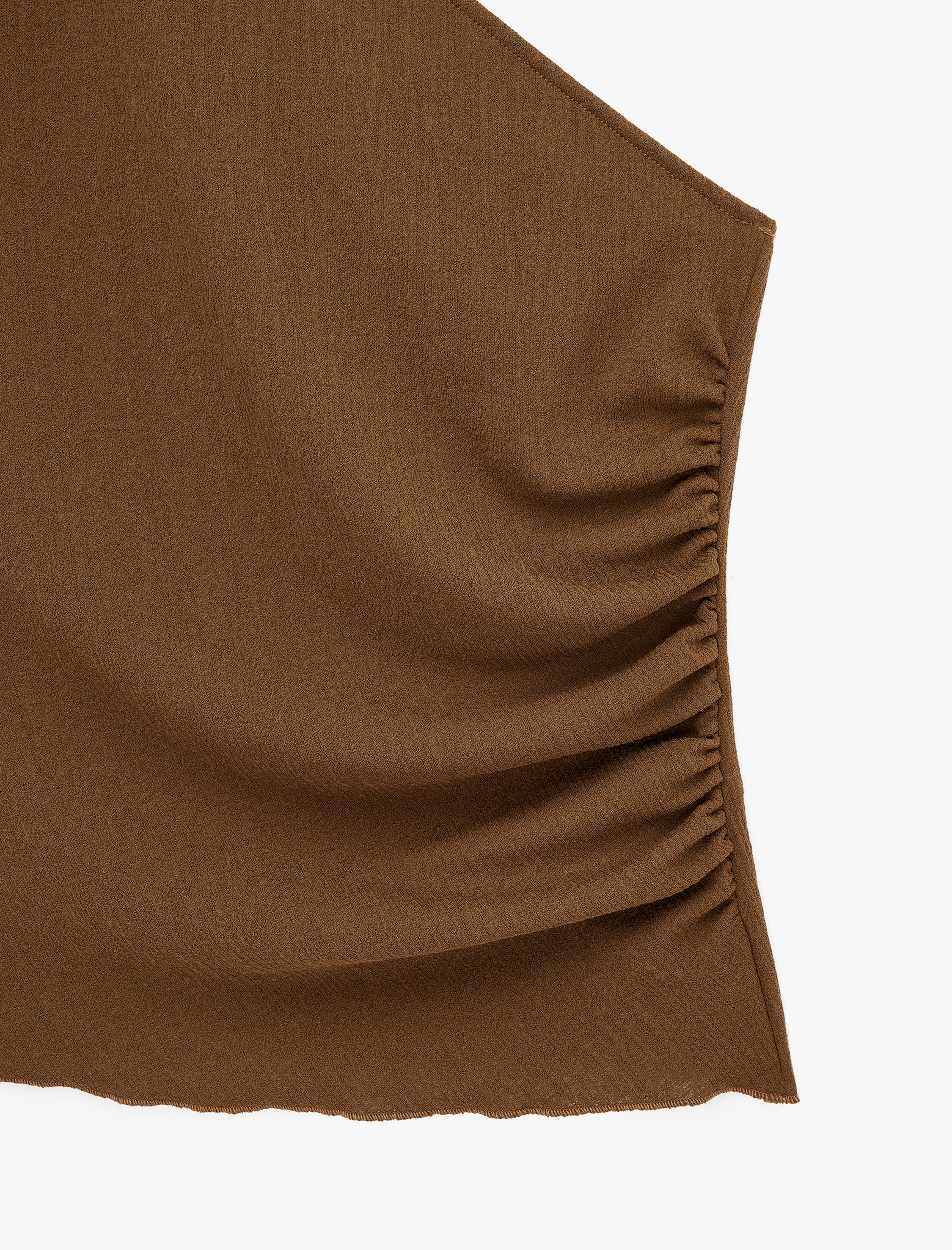   Slim Fit Drape Detaylı Kısa Kollu Tek Omuz Bluz