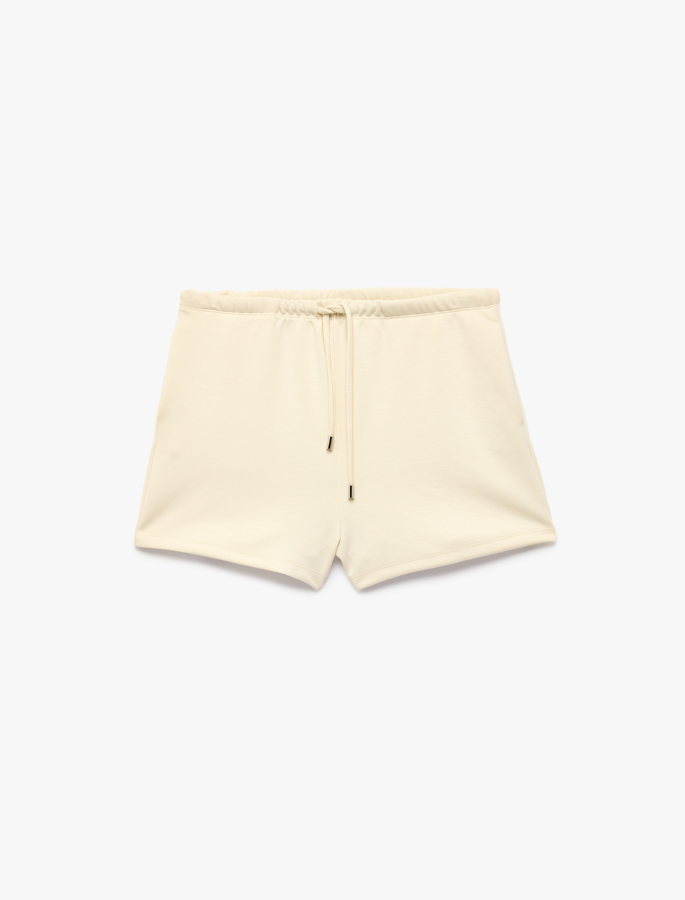   Viskon Karışımlı Beli Bağcıklı Cepli Mini Şort