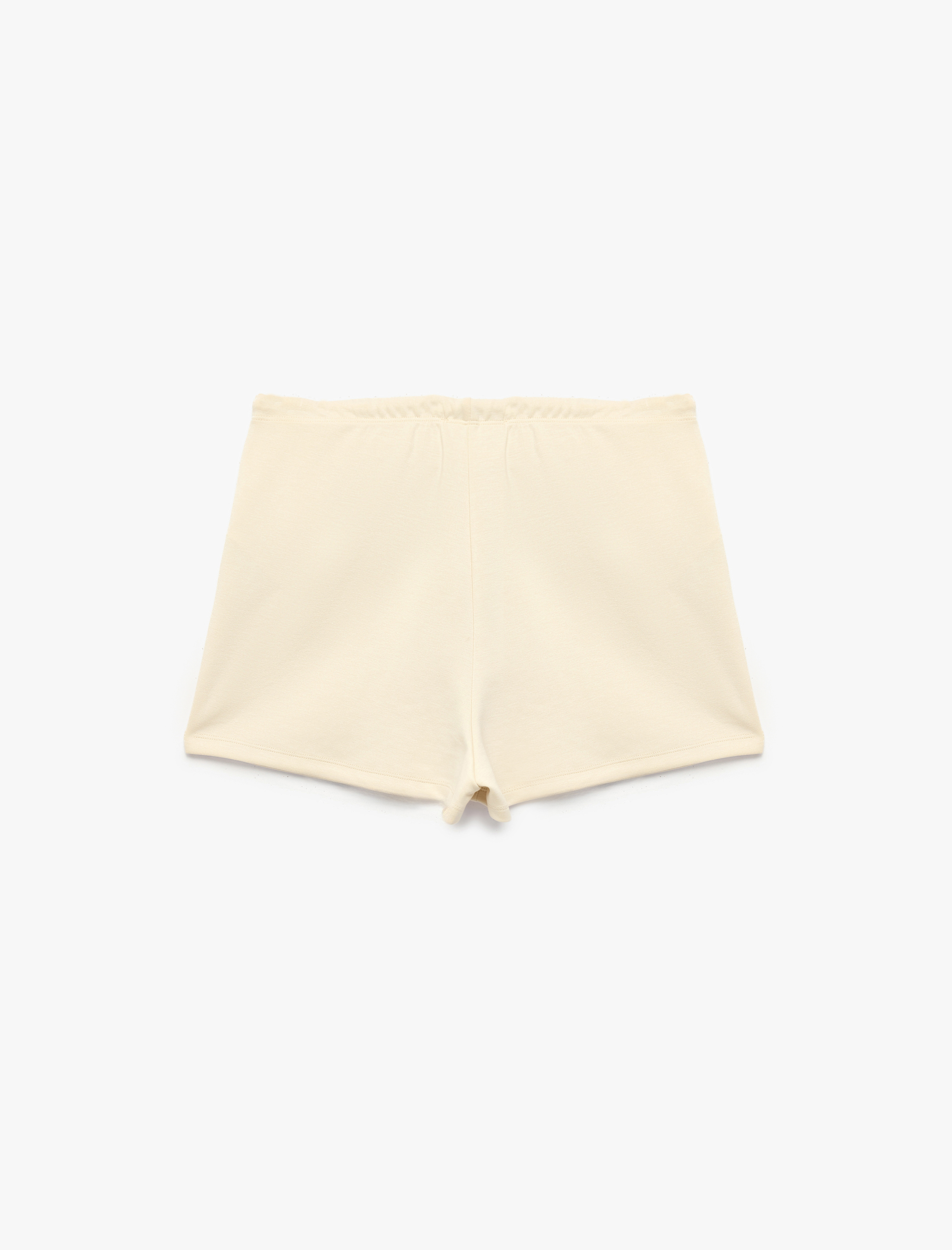   Viskon Karışımlı Beli Bağcıklı Cepli Mini Şort