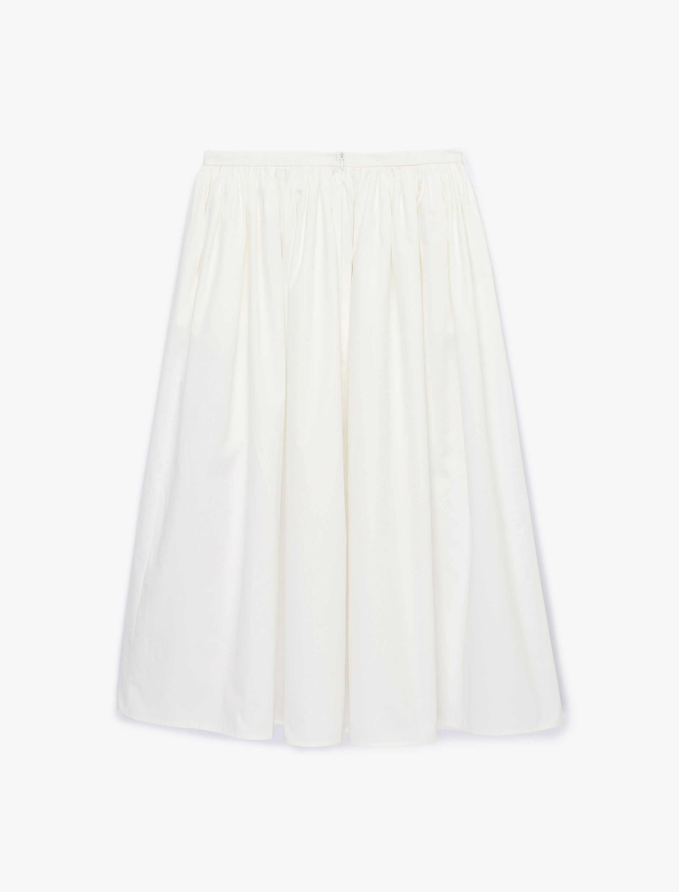   Pamuklu Poplin Kumaş Volanlı Uzun Etek