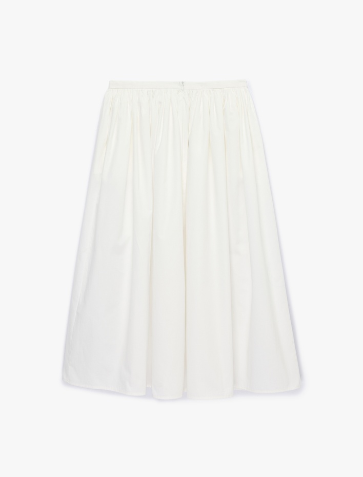  Pamuklu Poplin Kumaş Volanlı Uzun Etek