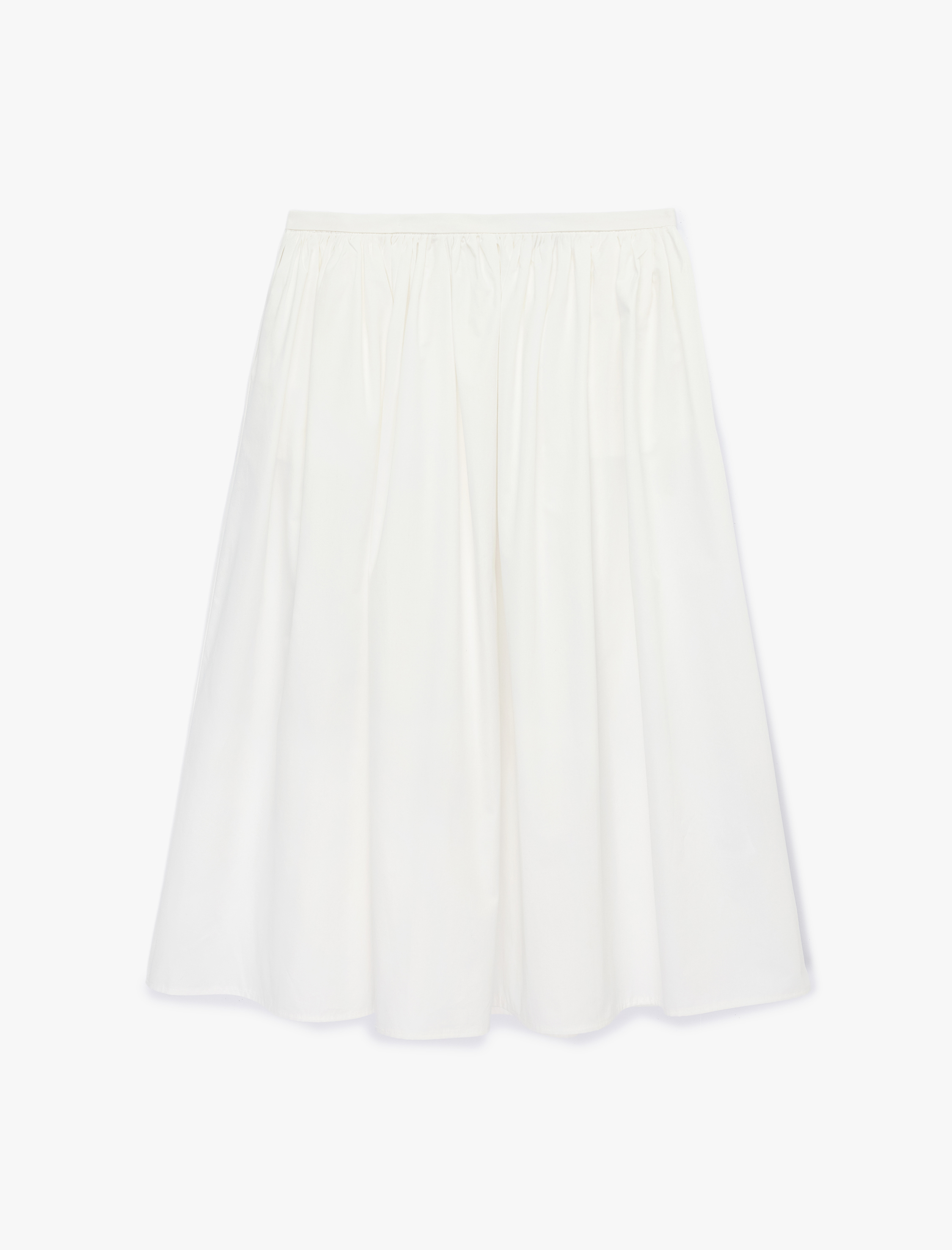   Pamuklu Poplin Kumaş Volanlı Uzun Etek