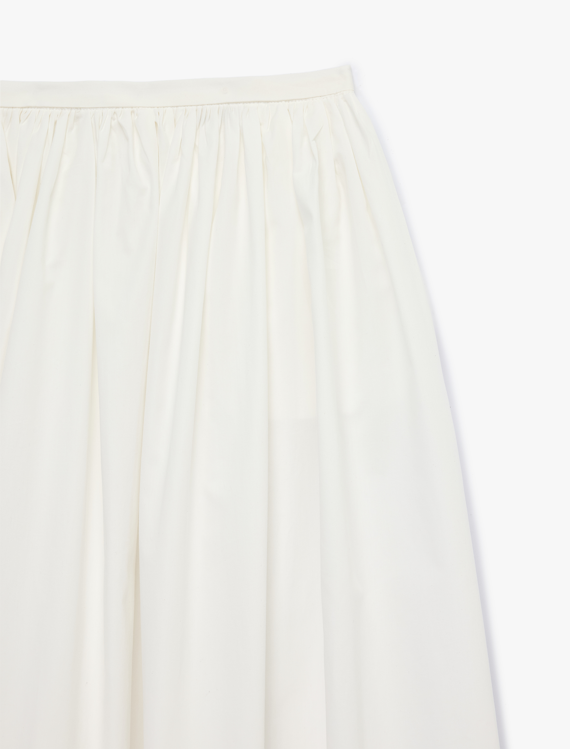   Pamuklu Poplin Kumaş Volanlı Uzun Etek