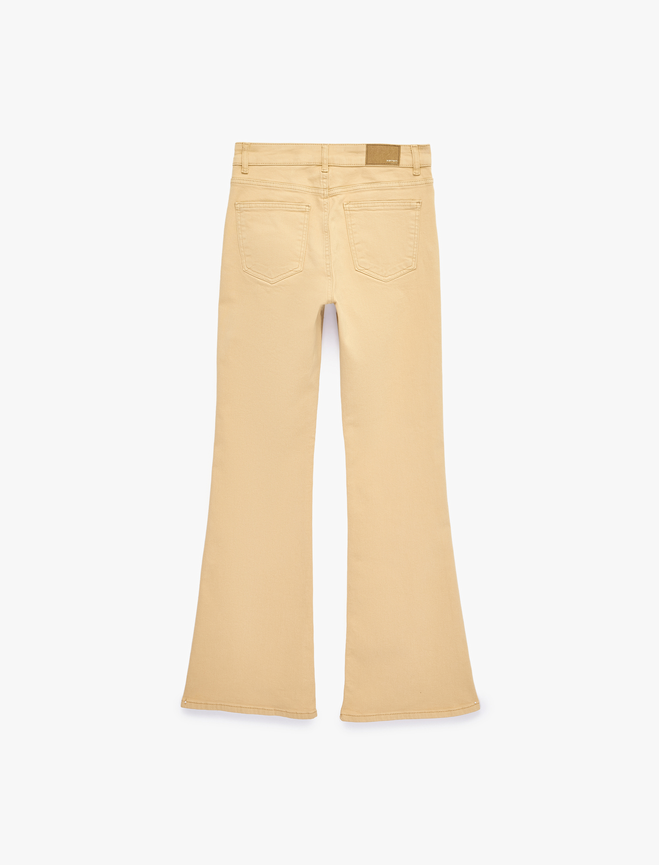   Yüksek Bel İspanyol Paça Düğmeli Jean Pantolon - Flare Jeans