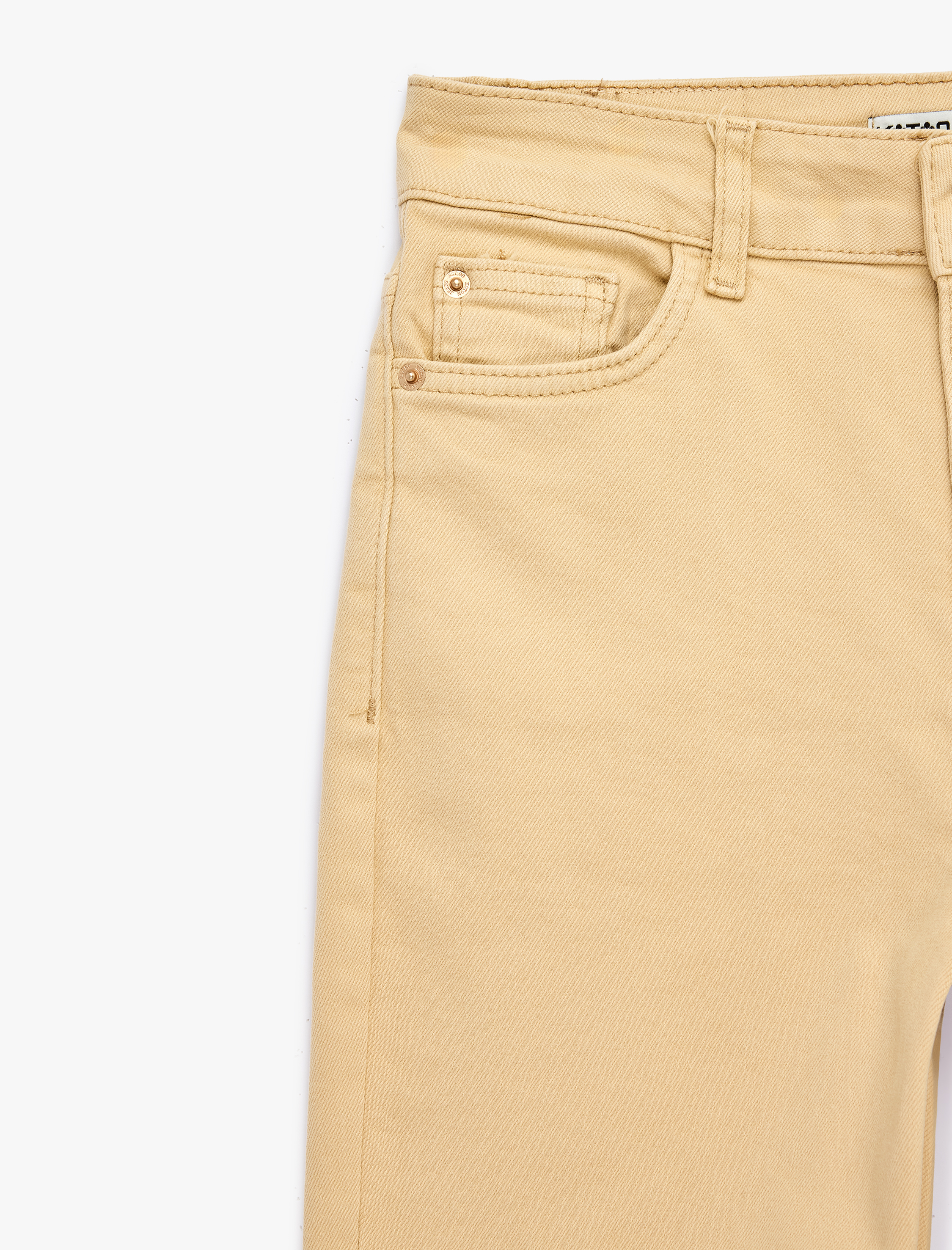   Yüksek Bel İspanyol Paça Düğmeli Jean Pantolon - Flare Jeans