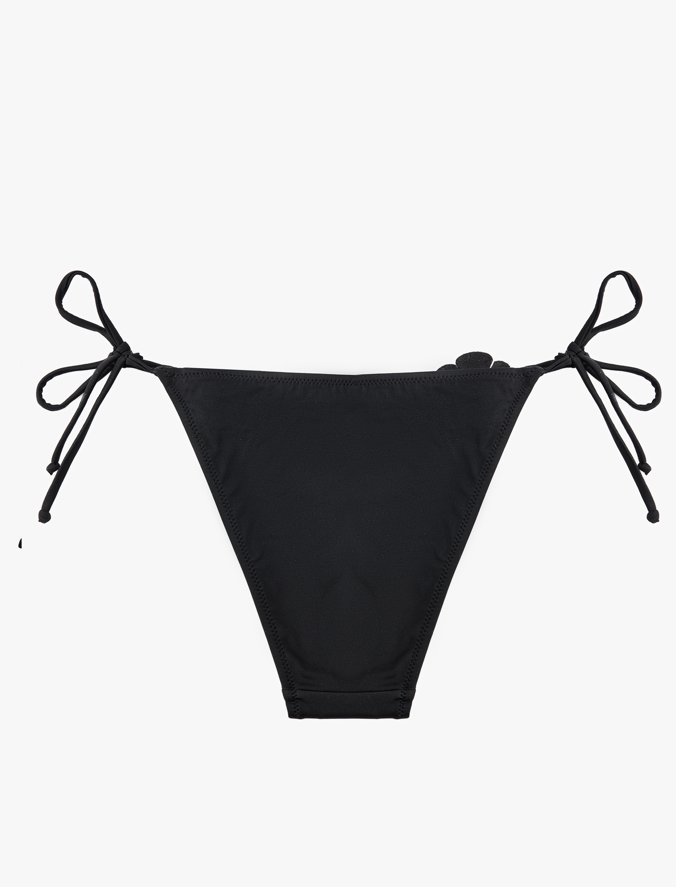   Aksesuar Gül Detaylı Yanları Bağlamalı İpli Bikini Altı