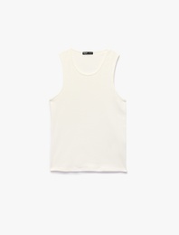 Pamuklu Kolsuz Bisiklet Yaka Slim Fit Atlet