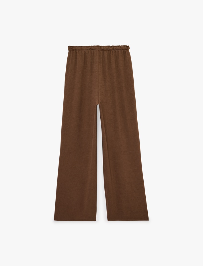  Beli Bağcıklı Geniş Paça Aerobin Pantolon