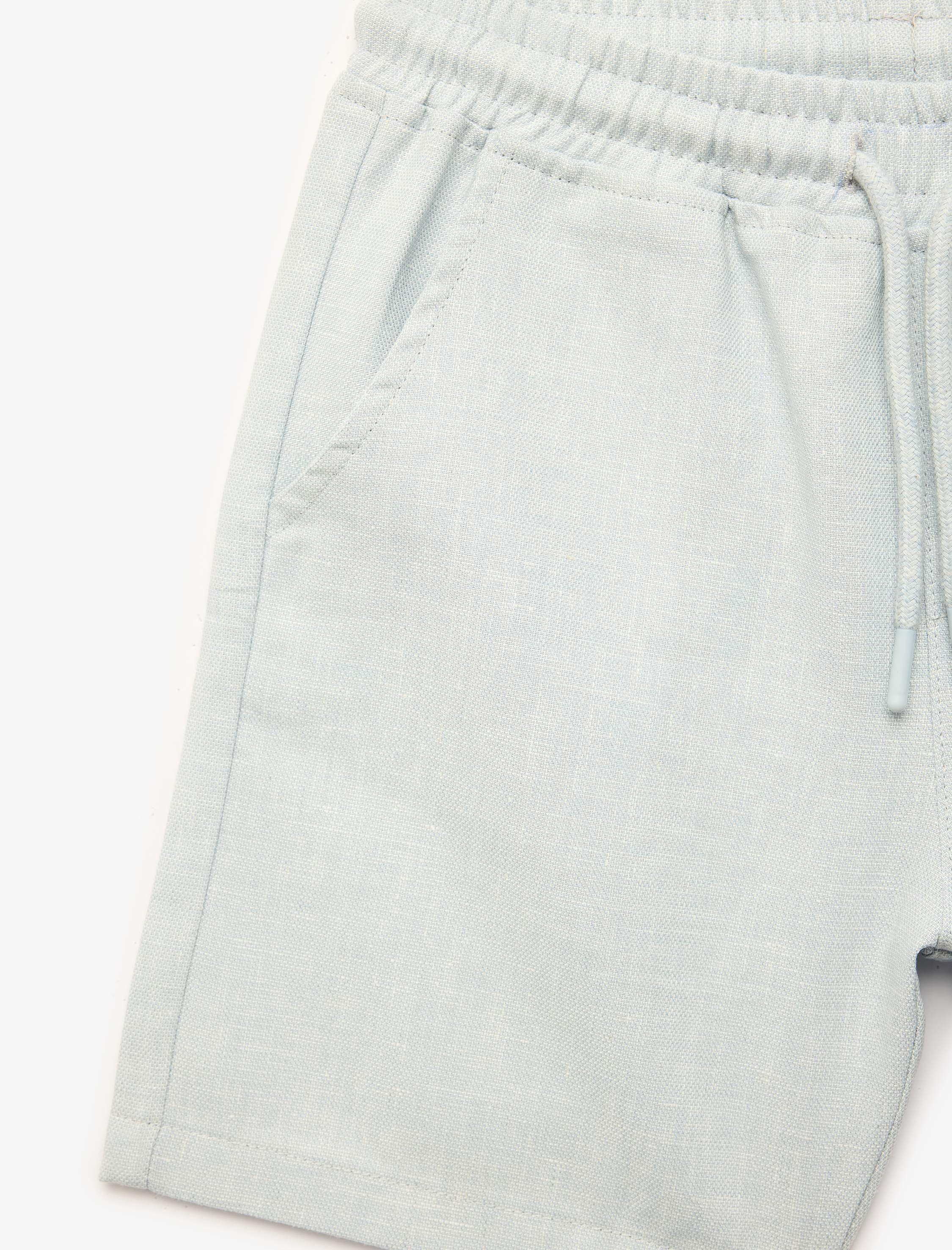  Erkek Çocuk Keten  ve Pamuk Karışımlı Beli Bağcıklı Basic Şort