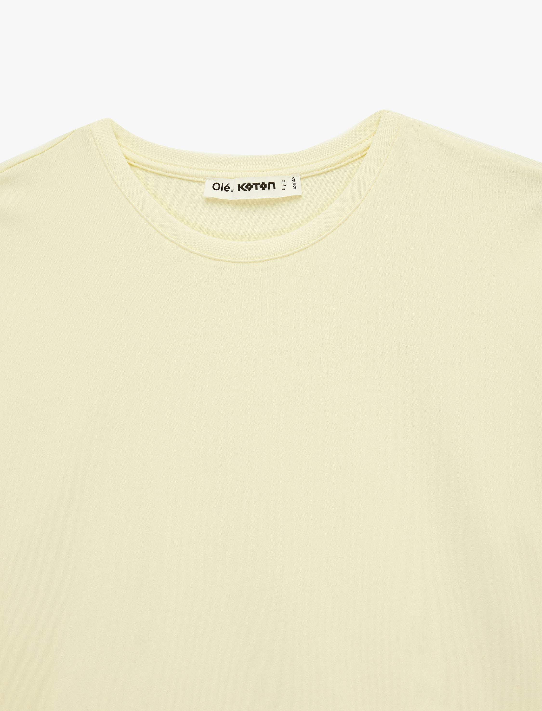   Regular Fit Kısa Kollu Bisiklet Yaka Asimetrik Dantel Detaylı Tişört