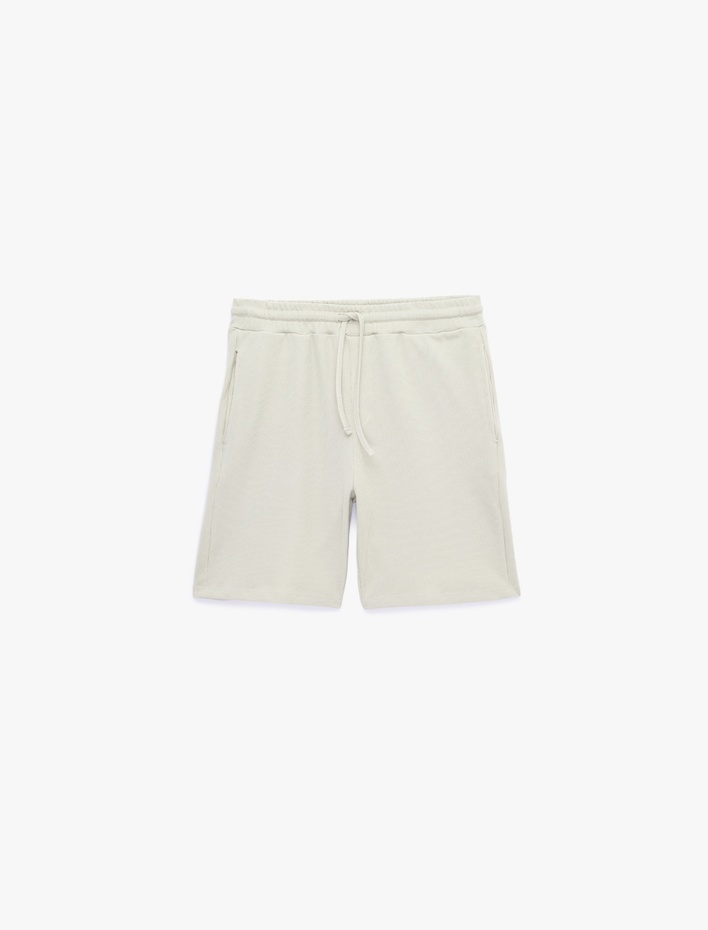  Pamuklu Regular Fit Cepli Beli Bağcıklı Şort