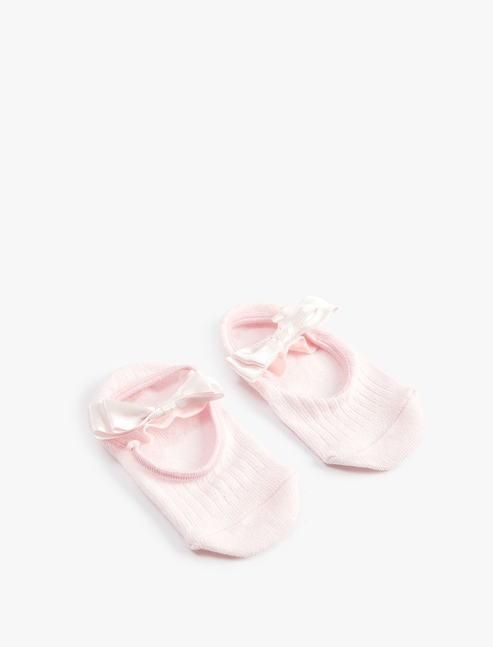 Kız Bebek Pamuklu Fiyonklu Babet Çorap Seti
