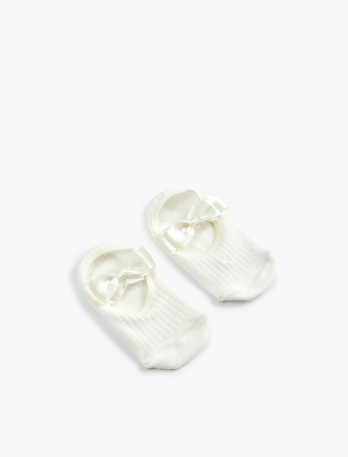 Kız Bebek Pamuklu Fiyonklu Babet Çorap Seti