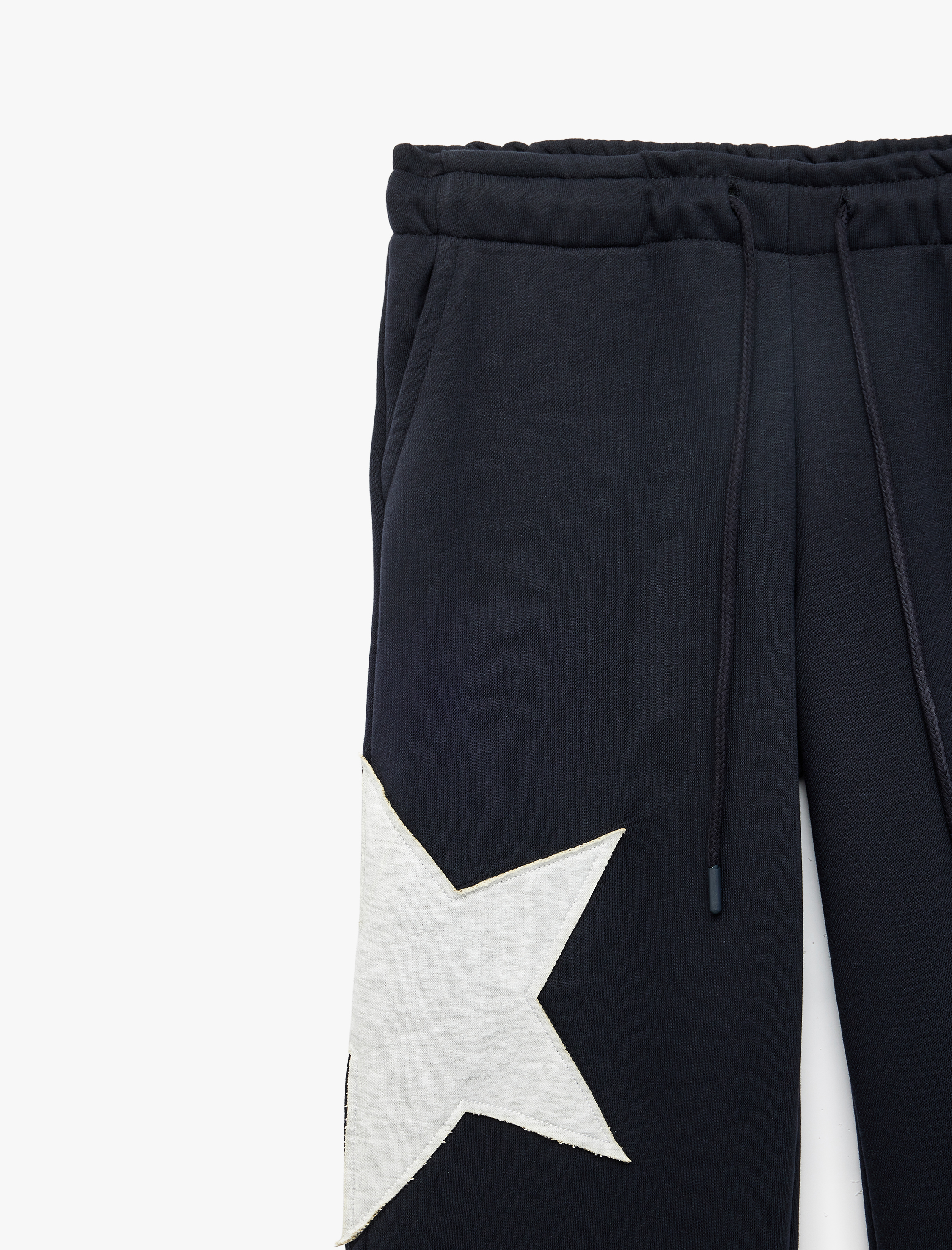   Cep Detaylı Beli Bağcıklı Yıldız Aplikeli Oversize Geniş Paça Eşofman Altı