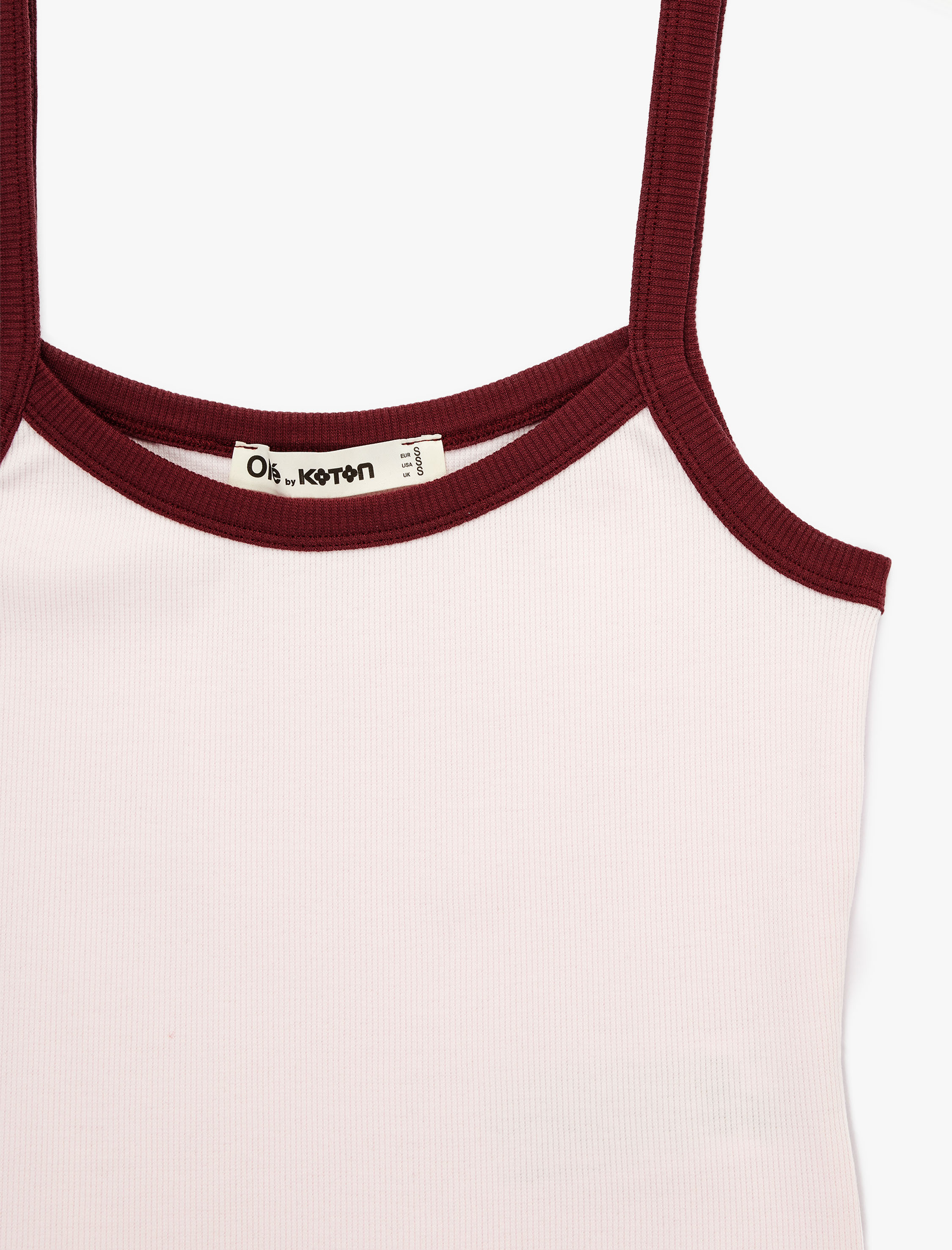   Slim Fit İp Askılı Biyeli Kolsuz Bluz