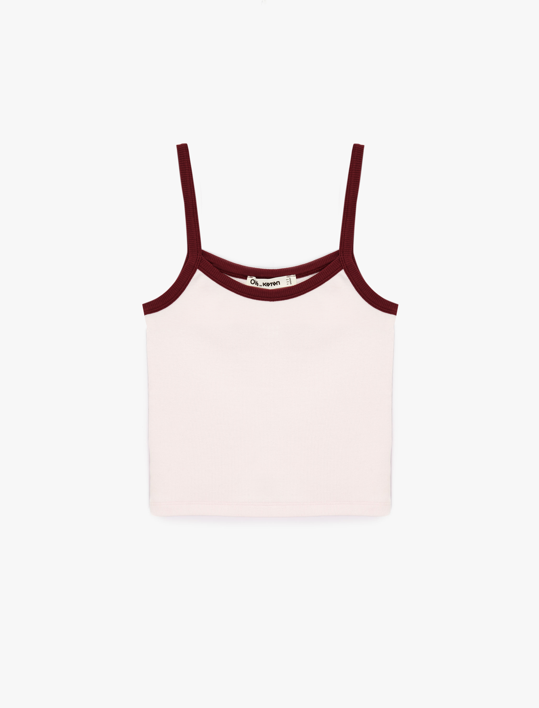   Slim Fit İp Askılı Biyeli Kolsuz Bluz