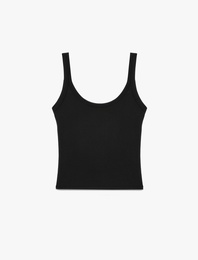 Modal Kumaş Slim Fit U Yaka Askılı Top