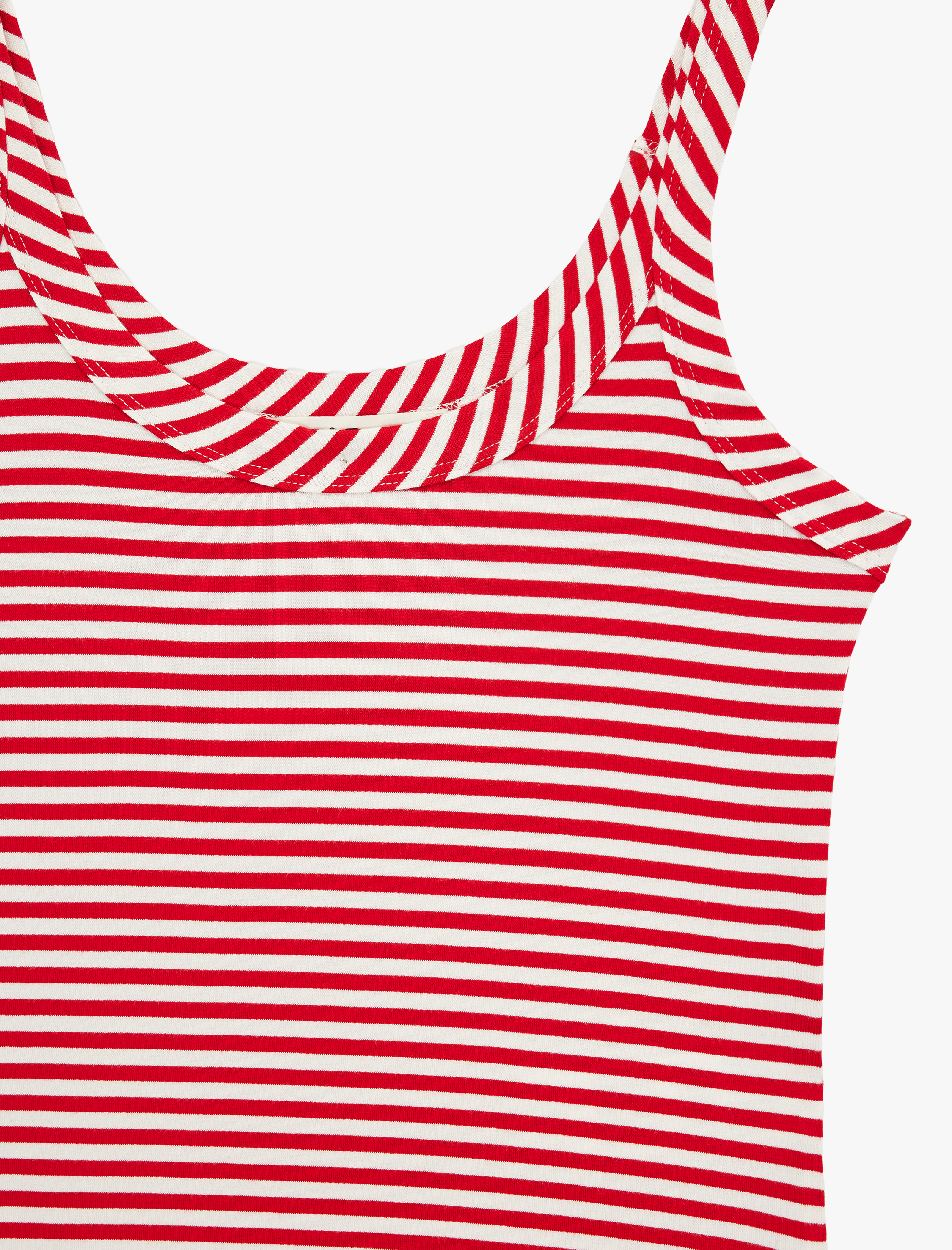   Slim Fit U Yaka Askılı Çizgili Atlet