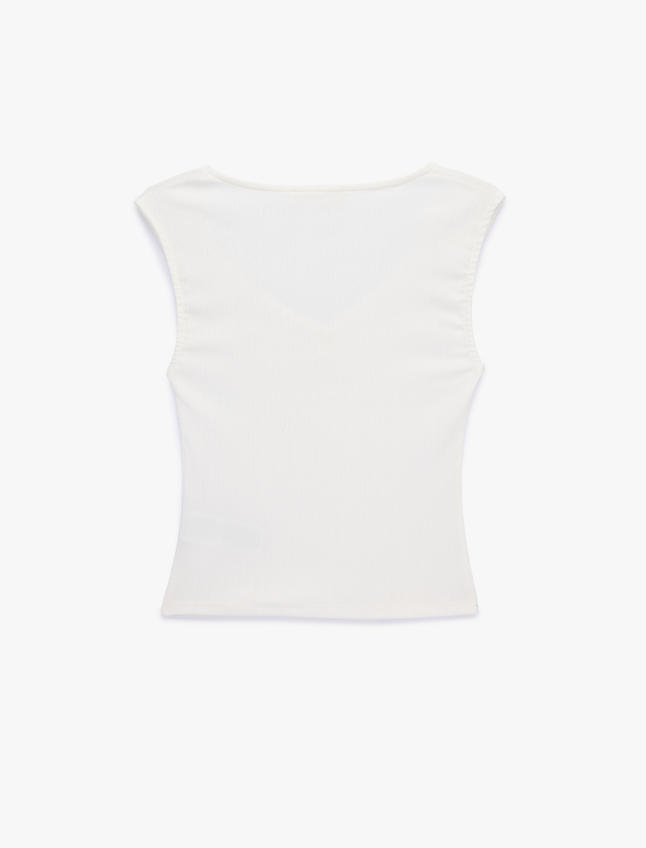   Slim Fit Kolsuz Büzgülü V Yaka Tişört