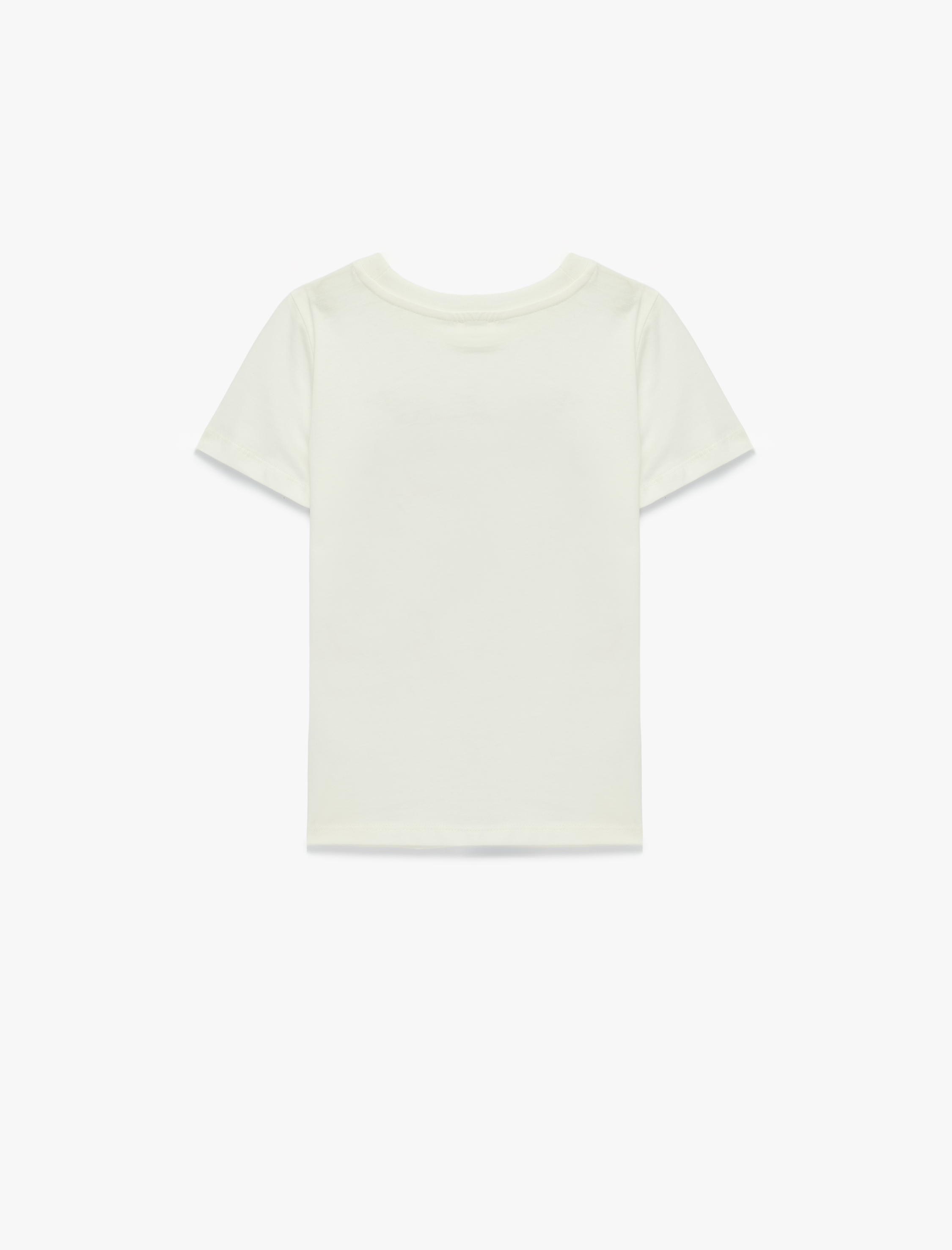  Kız Çocuk Pullu Payetli Bisiklet Yaka Kısa Kollu Pamuklu Atatürk Baskılı Tişört