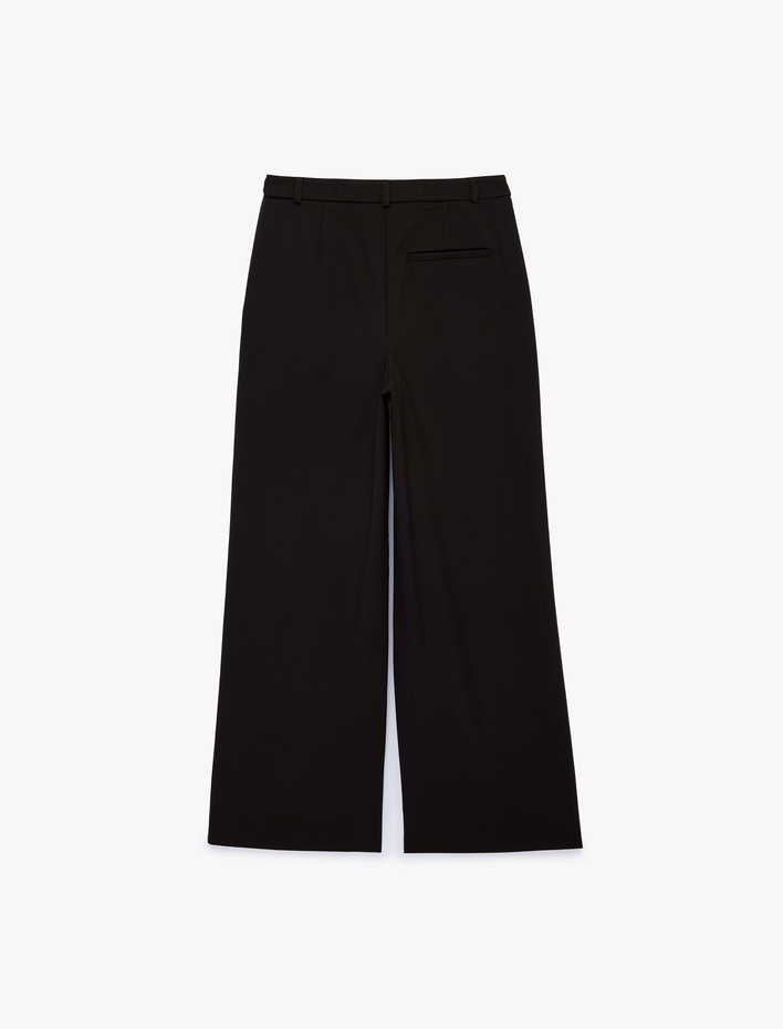  Yüksek Bel Cepli Viskon Karışımlı Palazzo Pantolon