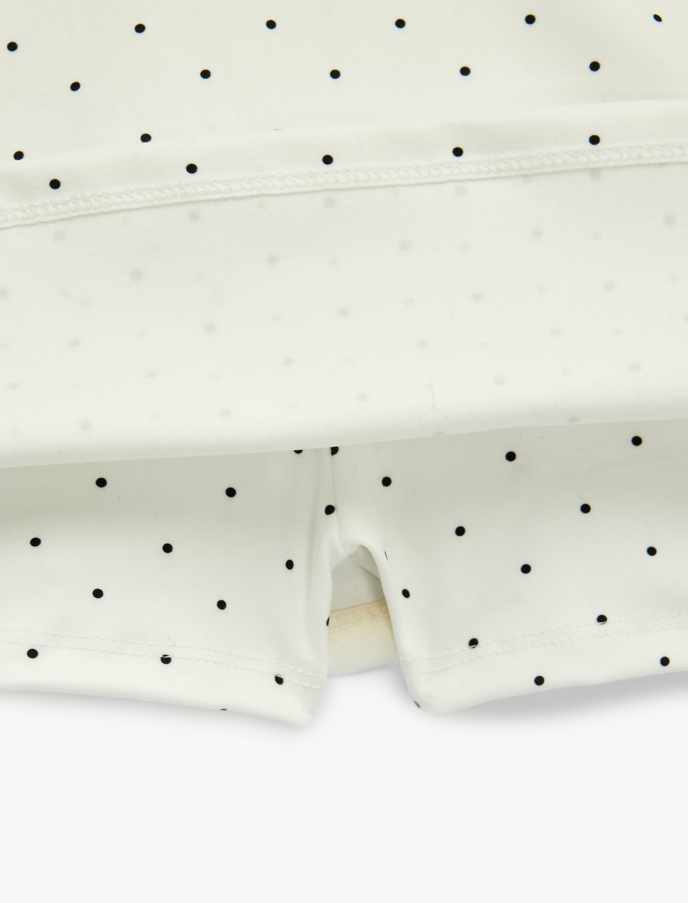   Yüksek Bel İnterlok Puantiyeli Mini Spor Şort Etek