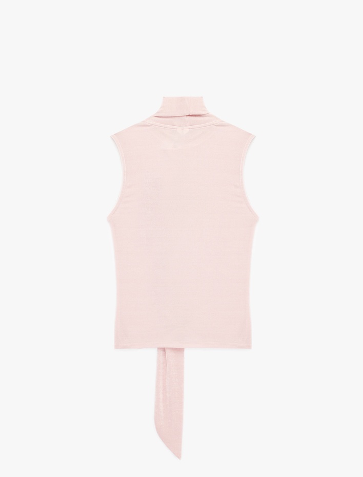  Şal Yaka Kolsuz Bluz