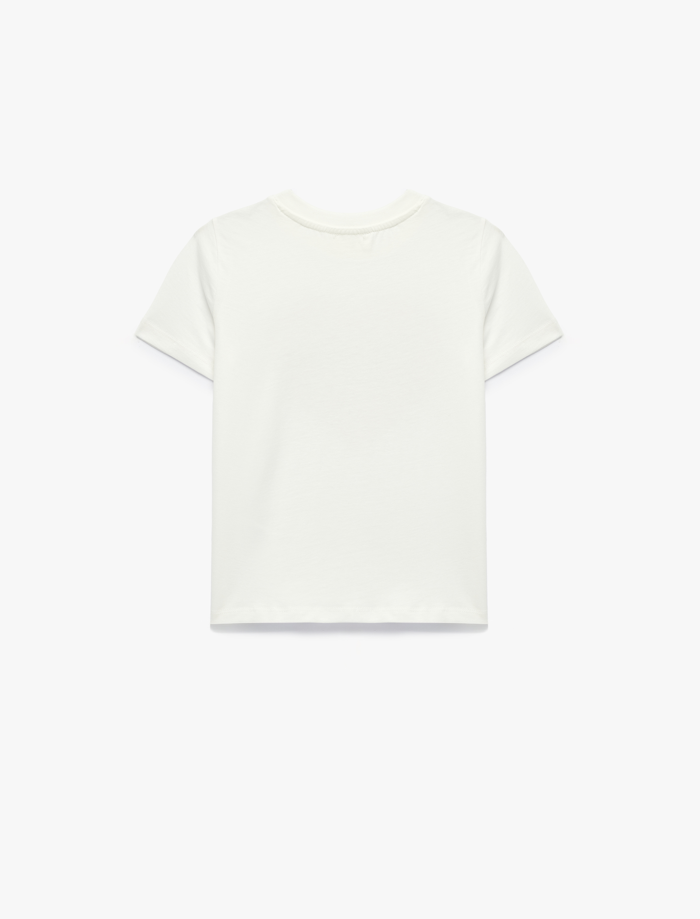  Kız Çocuk Pamuklu Pullu Payetli Kısa Kollu Bisiklet Yaka Atatürk Temalı Baskılı Tişört