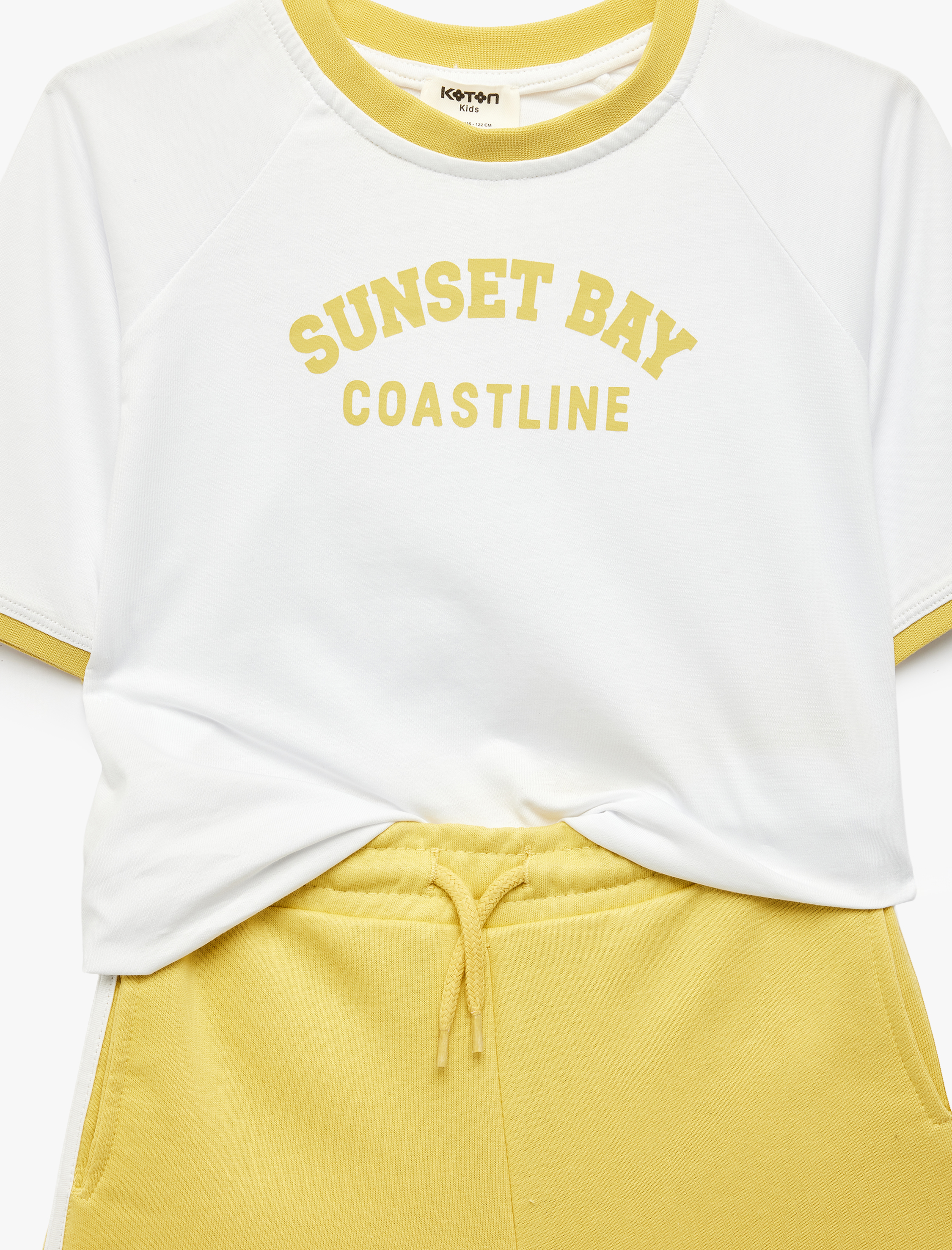  Erkek Çocuk Reglan Kol Bisiklet Yaka Baskılı Şort Tişört Takım