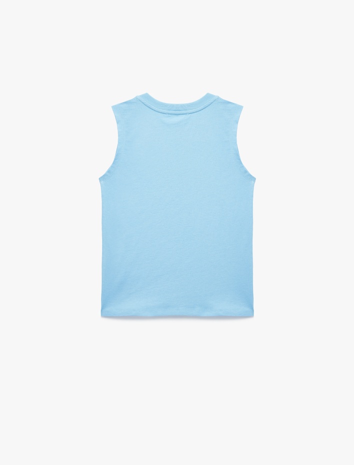 Erkek Çocuk Pamuklu Kolsuz Bisiklet Yaka Baskılı Atlet