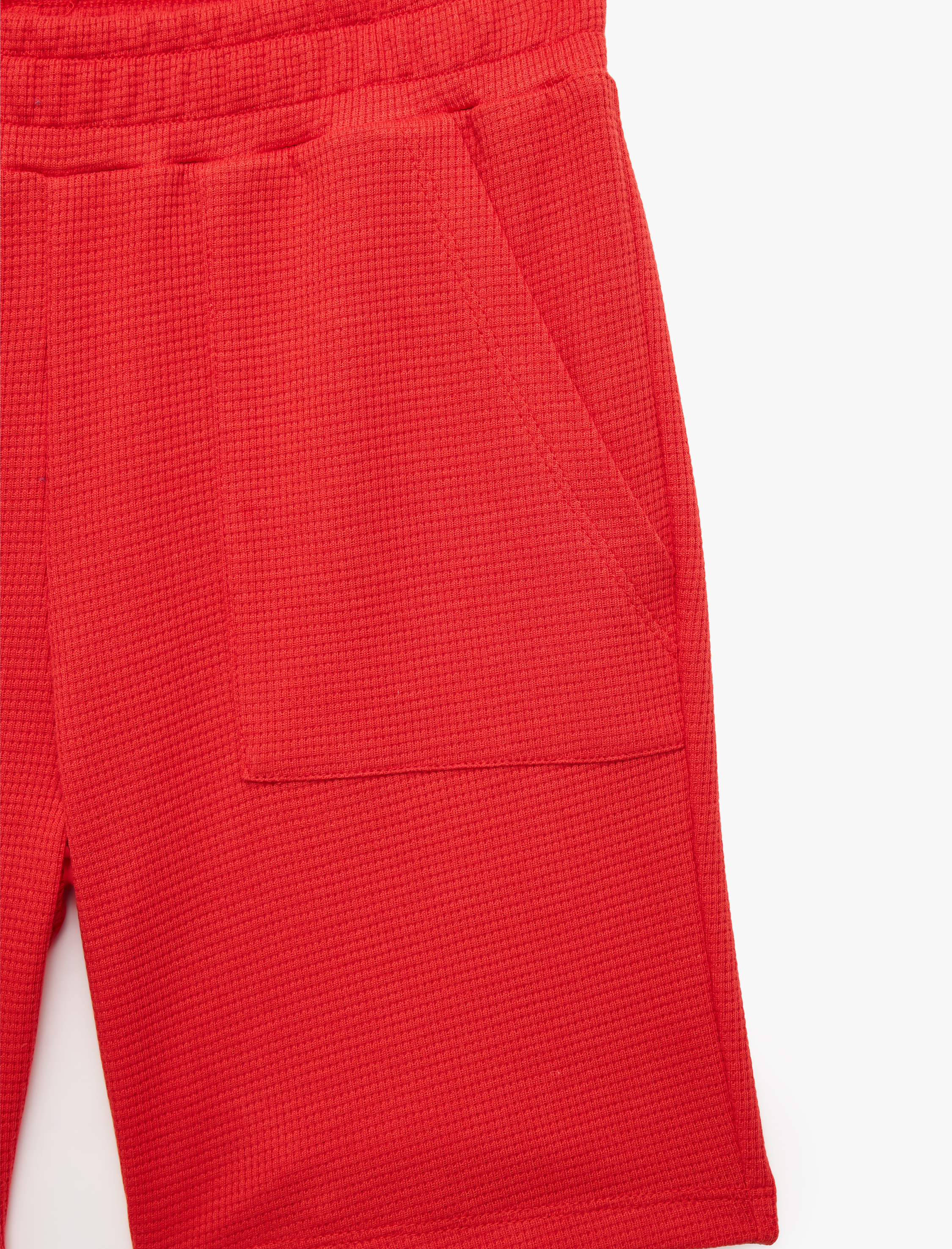  Erkek Çocuk Cepli Beli Lastikli Dokulu Pamuklu Şort