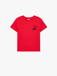 Atatürk Nakış Detaylı Bisiklet Yaka Kısa Kollu Pamuklu Tişört