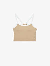 Çapraz Askılı Kolsuz Slim Fit Biyeli Sporcu Sütyeni