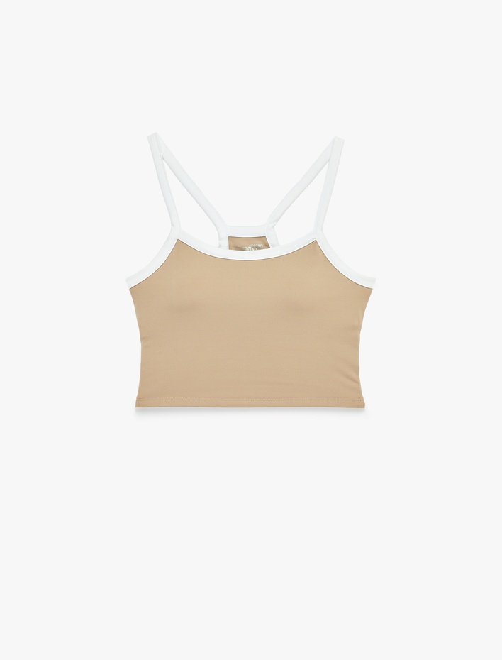  Çapraz Askılı Kolsuz Slim Fit Biyeli Sporcu Sütyeni