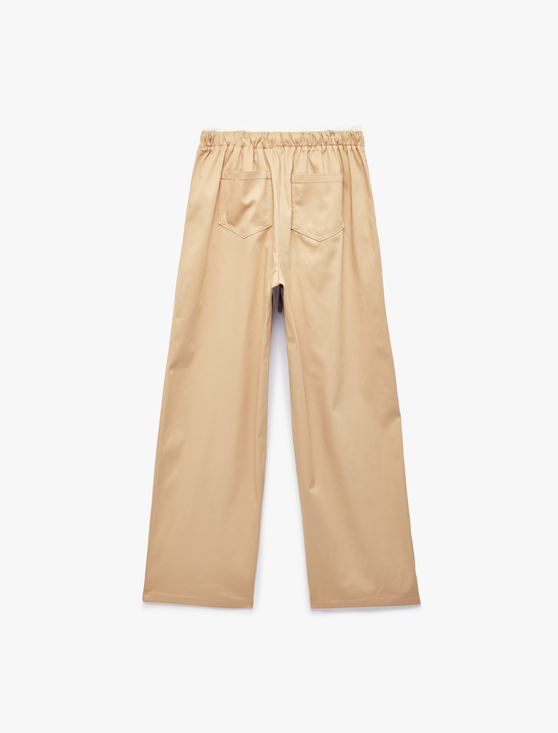   Cepli Beli Bağcıklı Rahat Kalıp Geniş Paça Pantolon