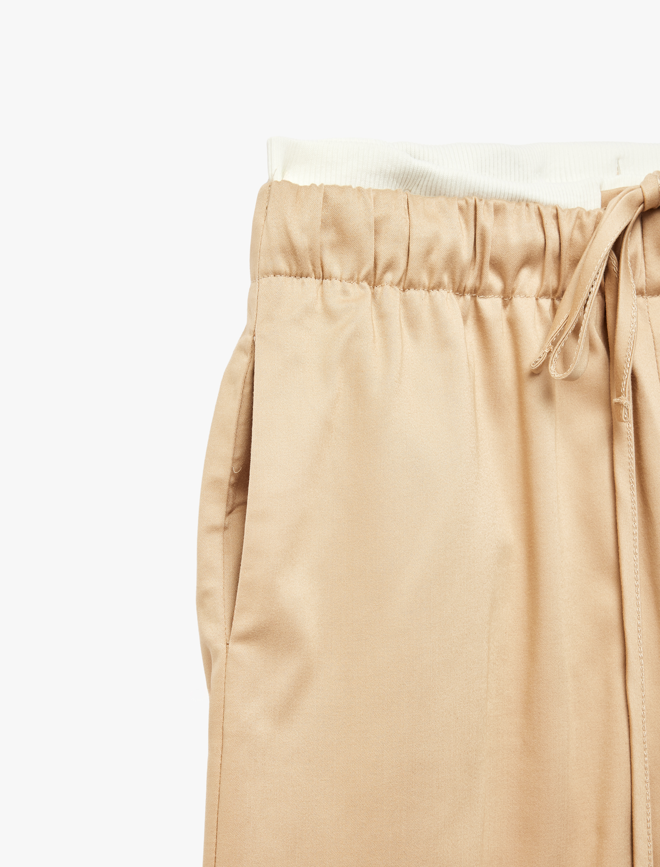   Cepli Beli Bağcıklı Rahat Kalıp Geniş Paça Pantolon