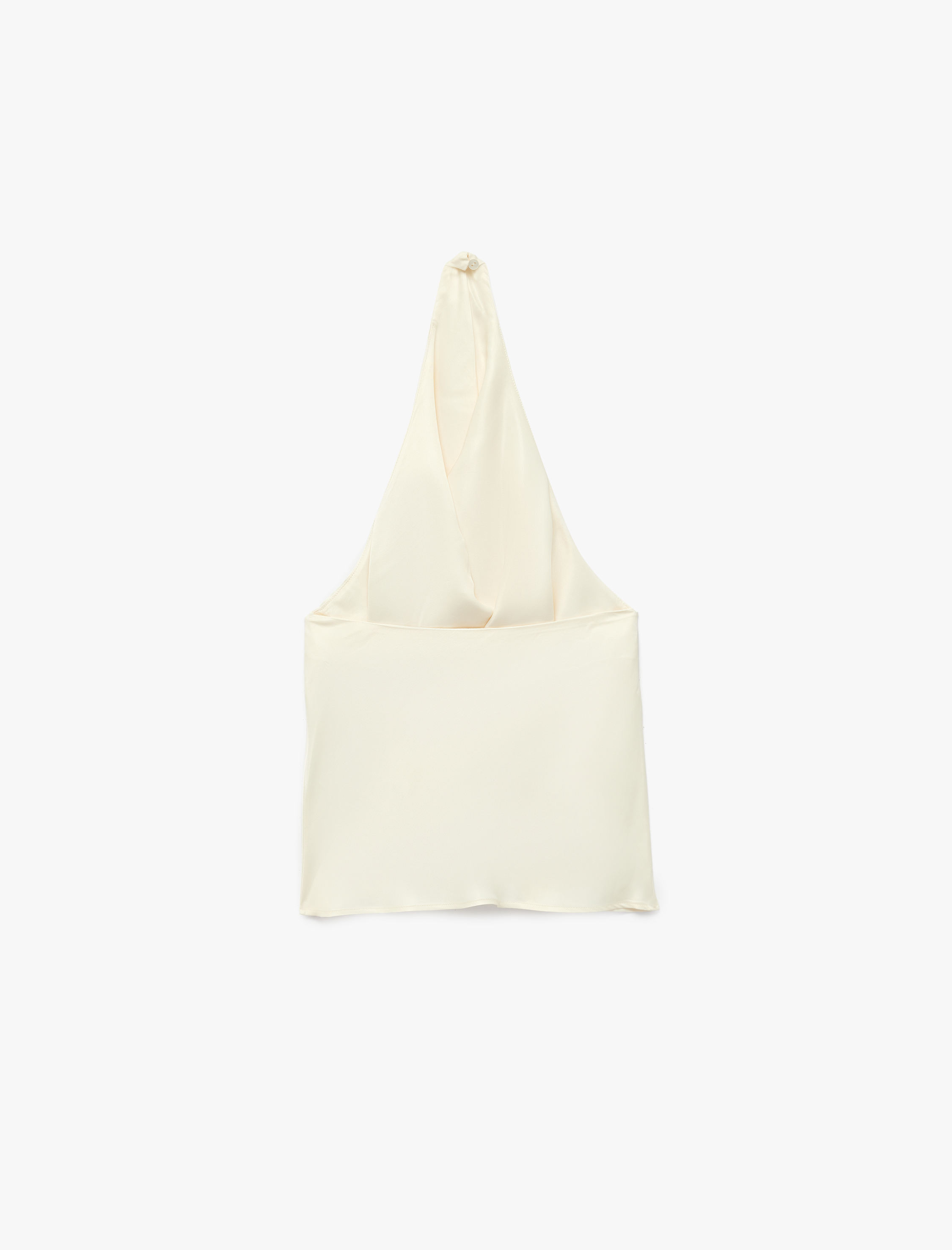   Sırt Dekolteli Degaje Yaka Saten Bluz