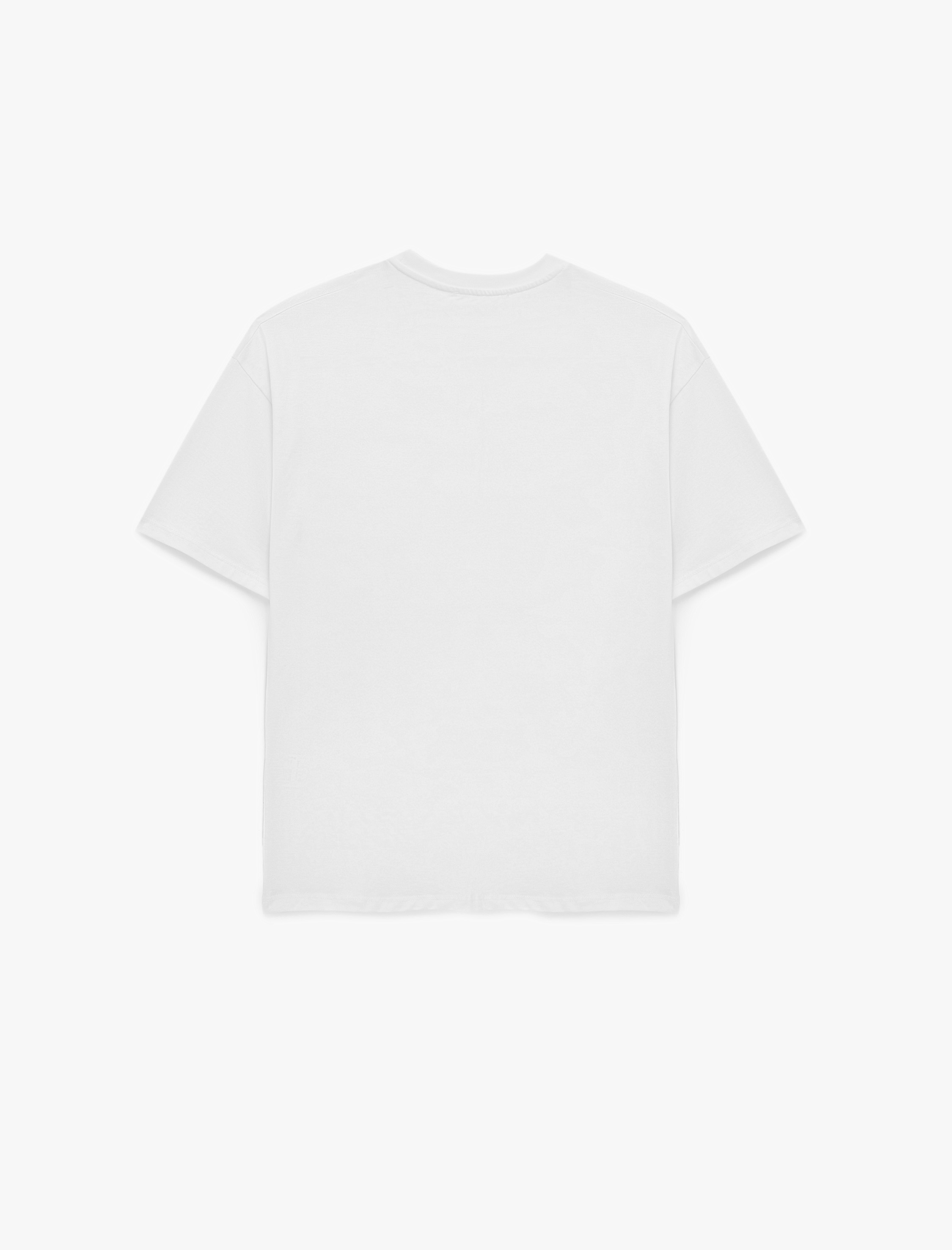   Kısa Kollu Bisiklet Yaka Fiyonklu Rahat Kalıp Pamuklu Tişört