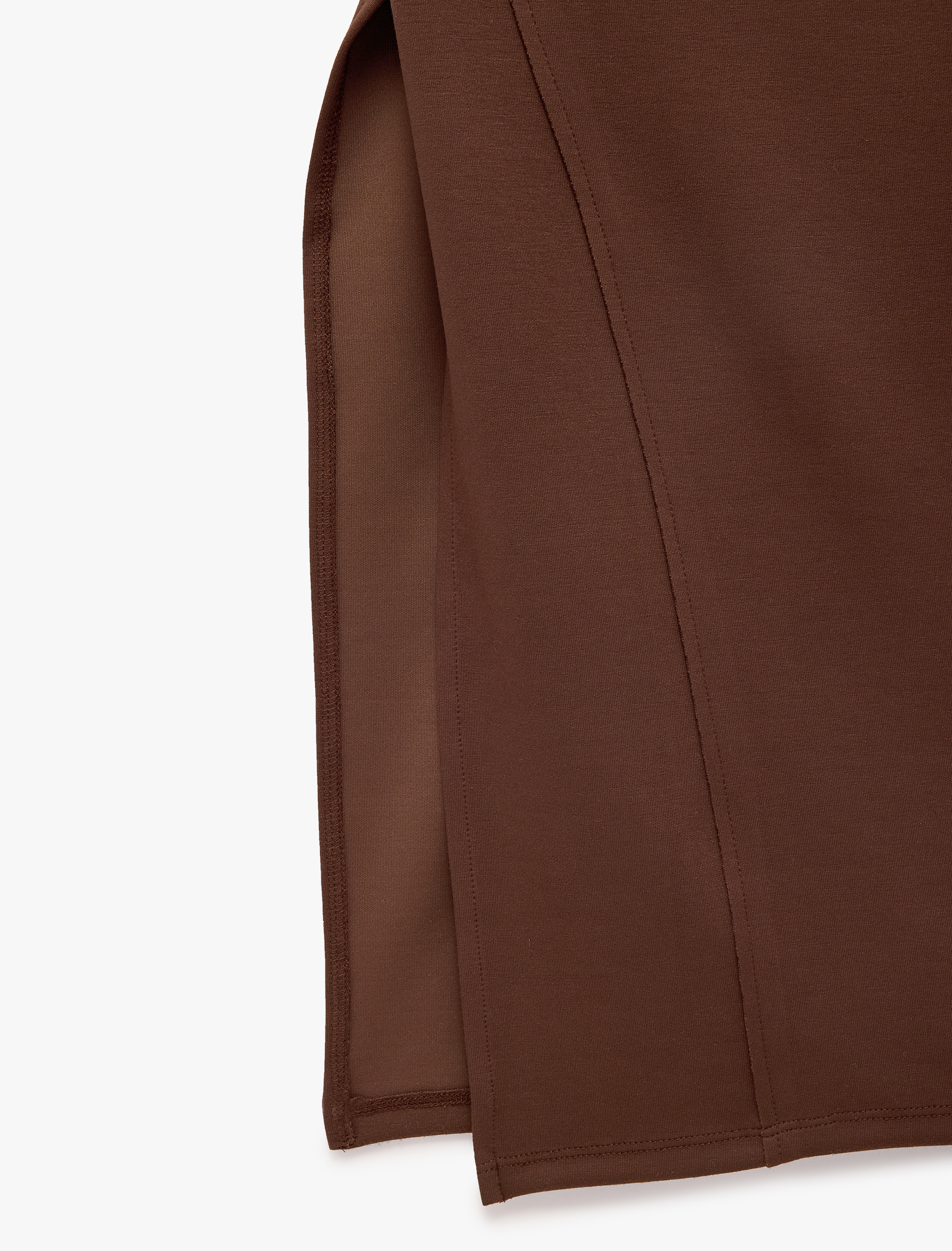   Viskon Karışımlı Slim Fit Yırtmaçlı Kolsuz Bisiklet Yaka Bodycon Kalem Uzun Elbise