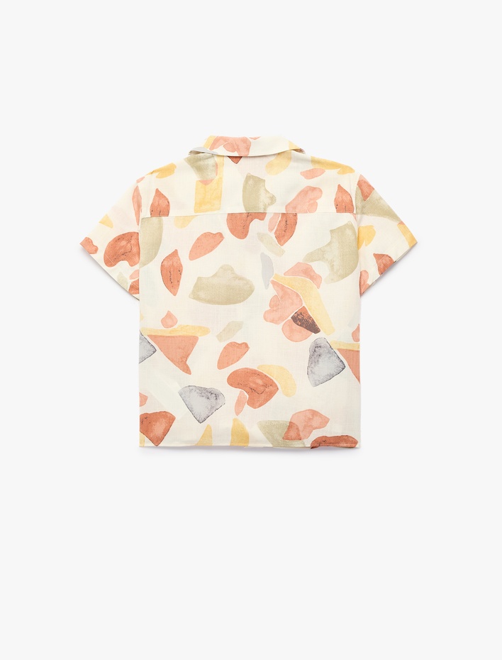 Erkek Çocuk Pamuklu Desenli Kısa Kollu Gömlek