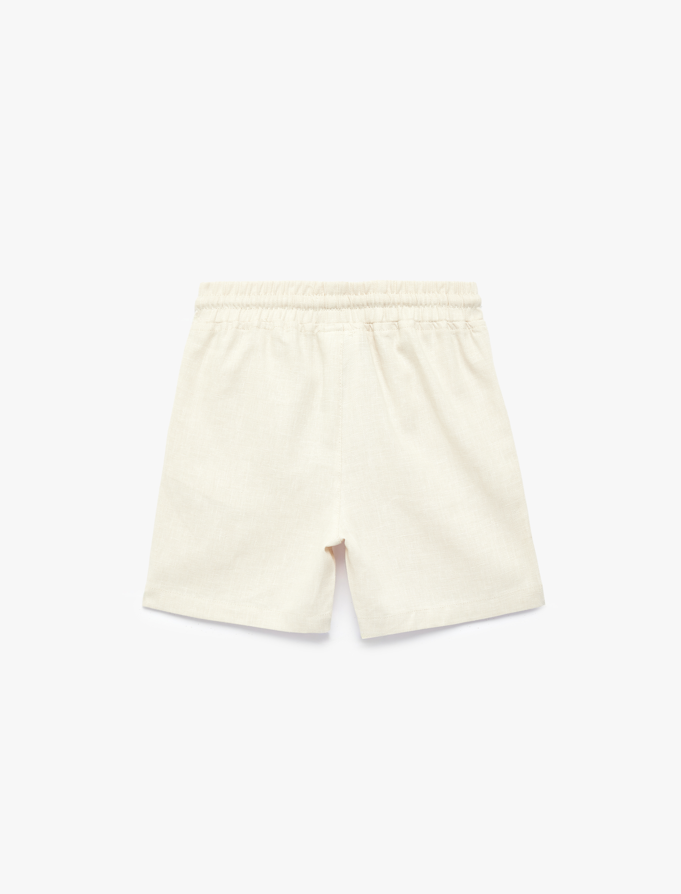  Erkek Çocuk Keten  ve Pamuk Karışımlı Beli Bağcıklı Basic Şort