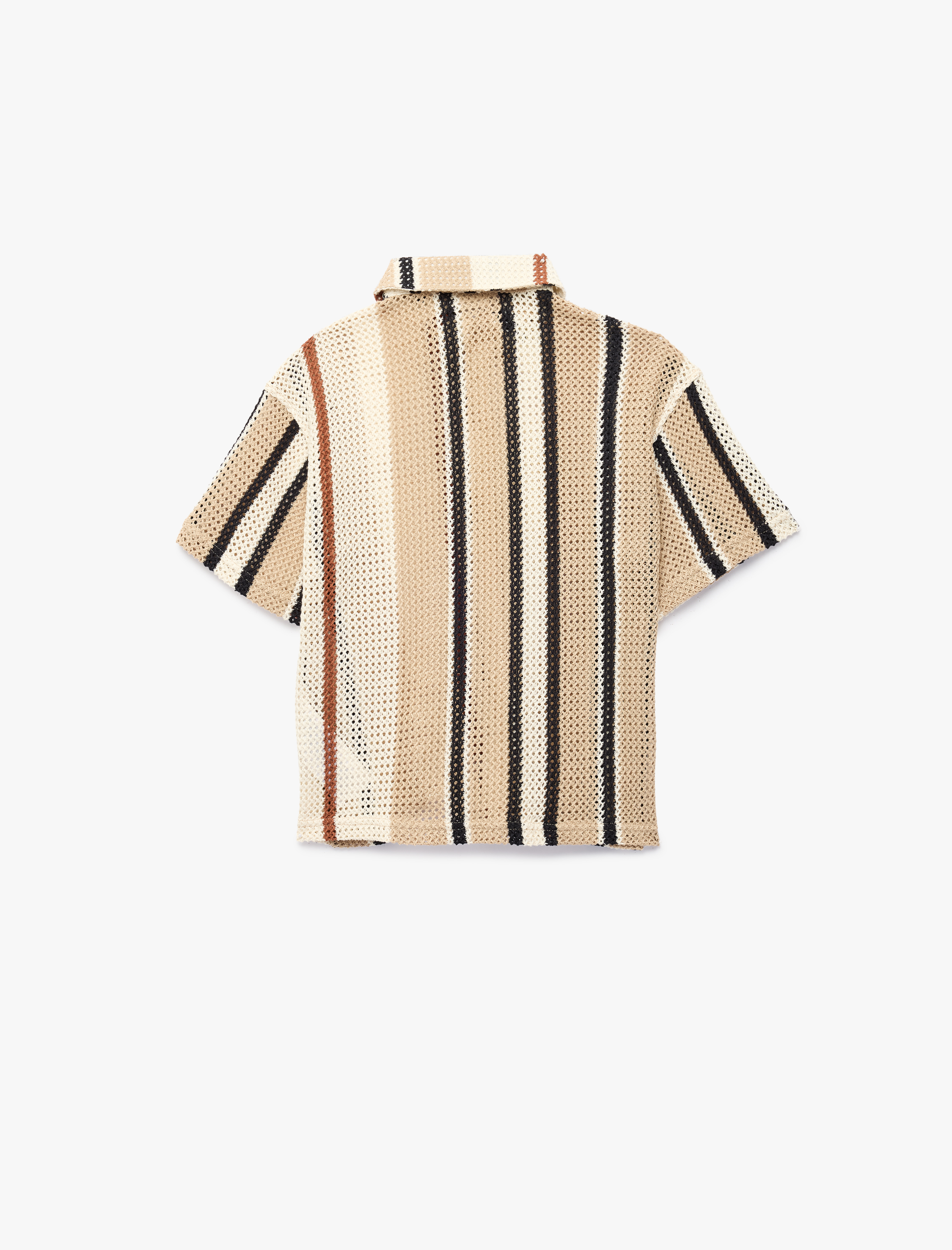  Erkek Çocuk Pamuklu Düğmeli Oversize Kısa Kollu Triko Gömlek