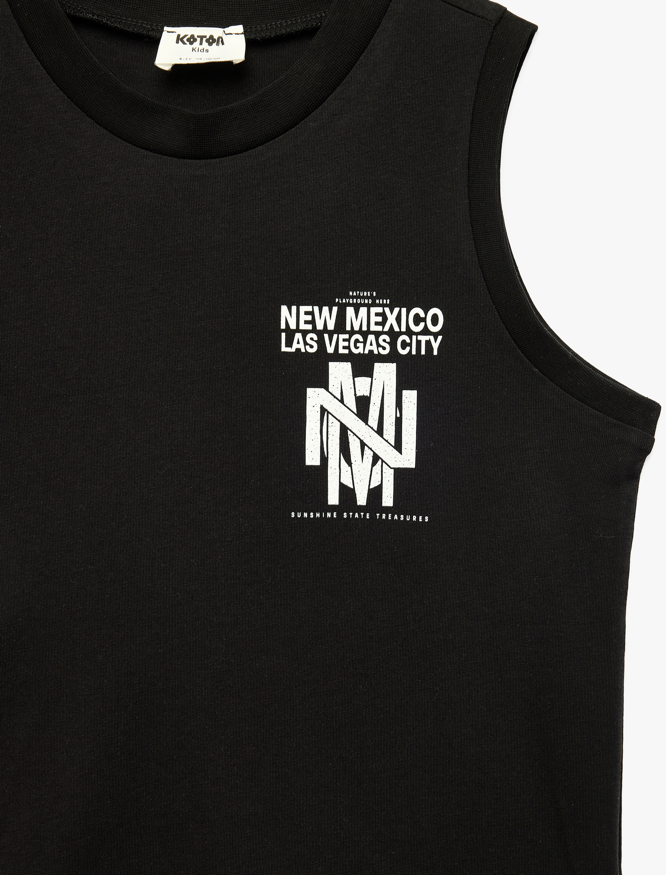  Erkek Çocuk Bisiklet Yaka Kolsuz Pamuklu Baskılı Atlet