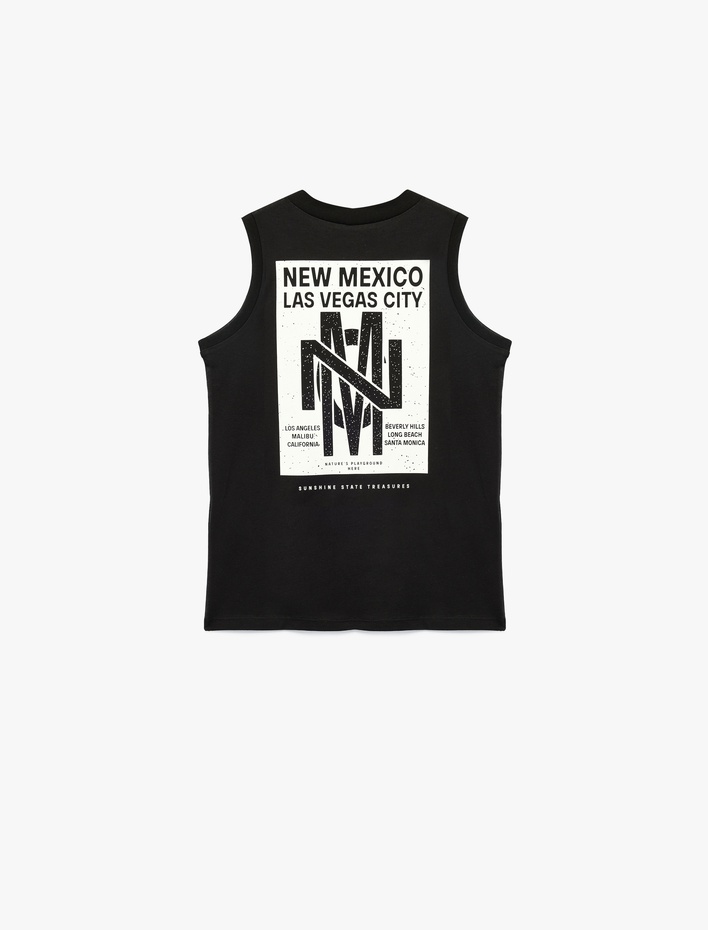 Erkek Çocuk Bisiklet Yaka Kolsuz Pamuklu Baskılı Atlet