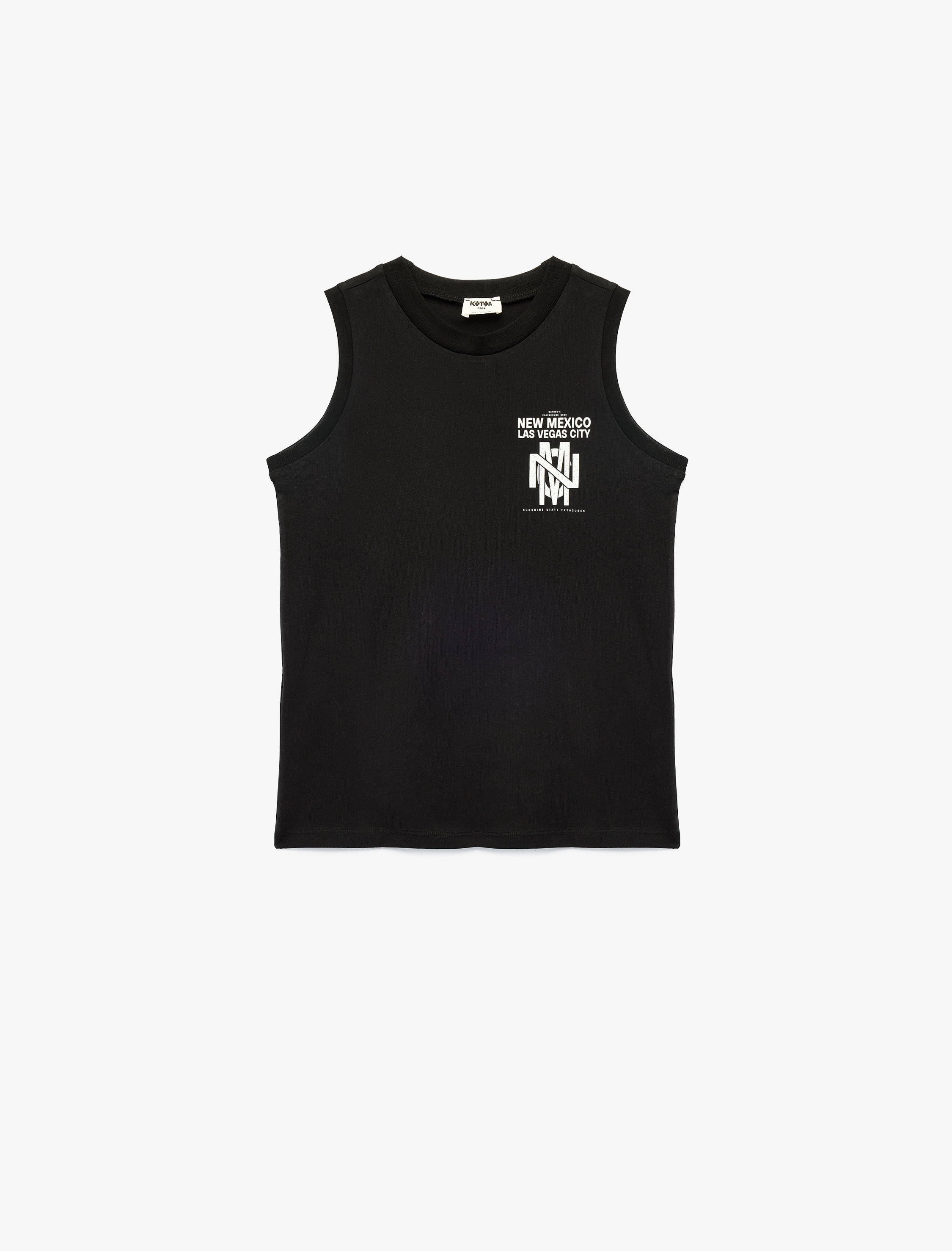  Erkek Çocuk Bisiklet Yaka Kolsuz Pamuklu Baskılı Atlet