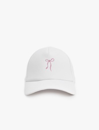 Pamuklu Nakış Detaylı Kep Şapka