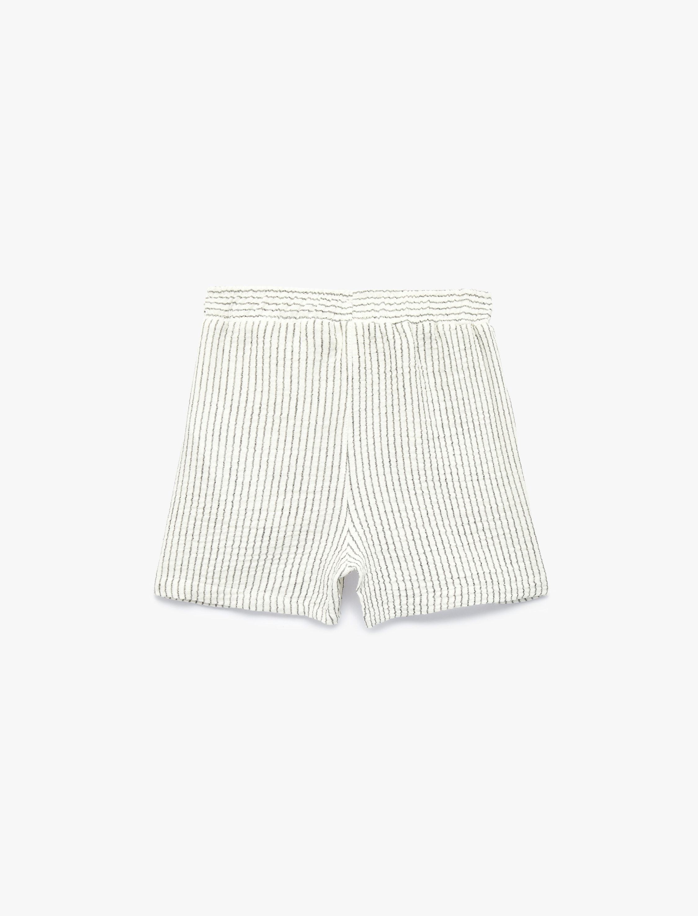  Erkek Bebek Pamuklu Beli Lastikli Müslin Çizgili  Şort